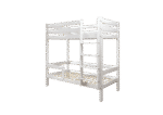 EDDIE drewniane łóżko piętrowe z poziomymi barierkami na wysokich nogach