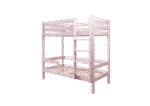 EDDIE drewniane łóżko piętrowe z poziomymi barierkami na wysokich nogach