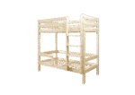 EDDIE drewniane łóżko piętrowe z poziomymi barierkami na wysokich nogach