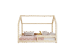FLORENCE drewniane łóżko dziecięce klasyczne z poziomą barierką niskie