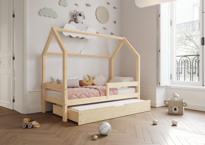 Łóżko domek Florence DUO z funkcją spania w szufladzie