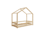 HUFFIE drewniane łóżko dziecięce domek z barierkami poziomymi niskie