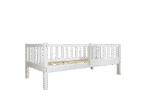 LENA drewniane łóżko dziecięce klasyczne z prostokątnymi szczebelkami wysokie