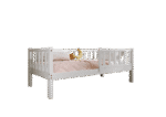 LENA drewniane łóżko dziecięce klasyczne z prostokątnymi szczebelkami wysokie