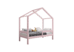 HUFFIE  drewniane łóżko dziecięce domek z poziomymi barierkami wysokie