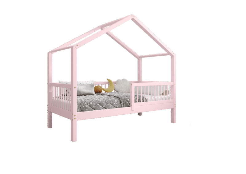 MURLO drewniane łóżko dziecięce klasyczne z okrągłymi szczebelkami wysokie