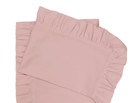 Komplet pościeli 75x65 z falbanką pudrowy róż