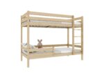 EDDIE drewniane łóżko piętrowe z poziomymi barierkami na wysokich nogach
